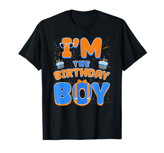 Cute I’m The Birthday Boy Matching Blue Orange Party T-Shirt