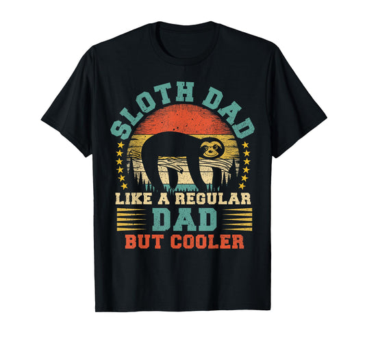Vintage Sloth Dad Like A Regular Dad Sloth Father's Day T-Shirt