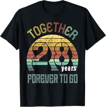 28th Years Wedding Anniversary Gifts For Couples Matching T-Shirt