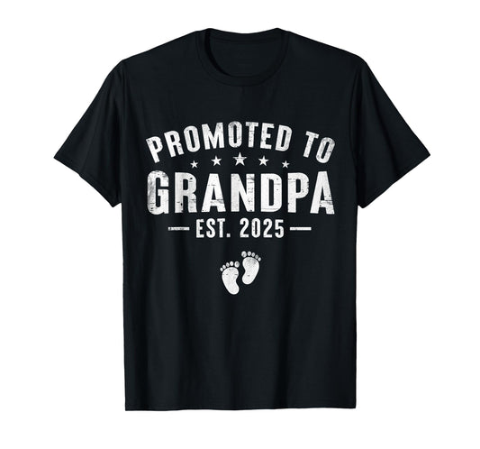 Promoted to Grandpa 2025 Soon to Be Grandfather New Grandpa T-Shirt