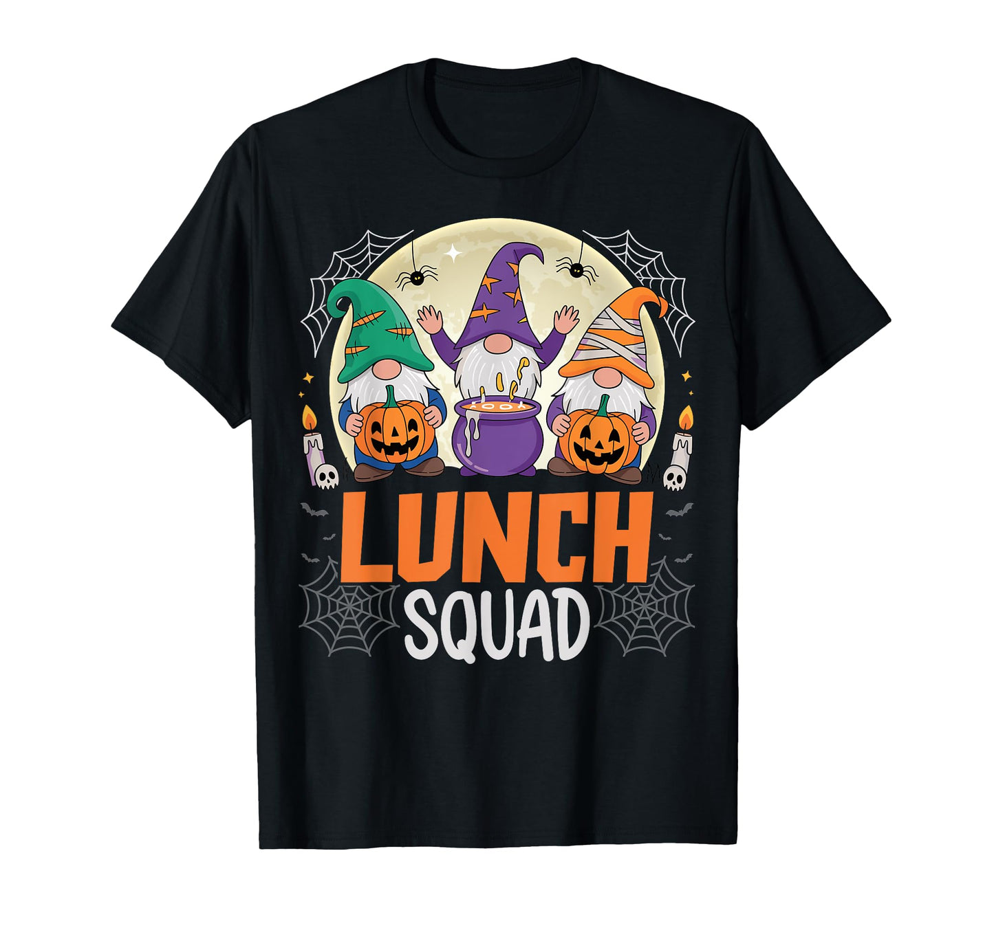 Cafeteria Worker Spooky Halloween Lunch Squad Gnome T-Shirt