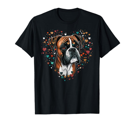 Cute Boxer Dog on Boxer Dog Lover Men Women Kids T-Shirt