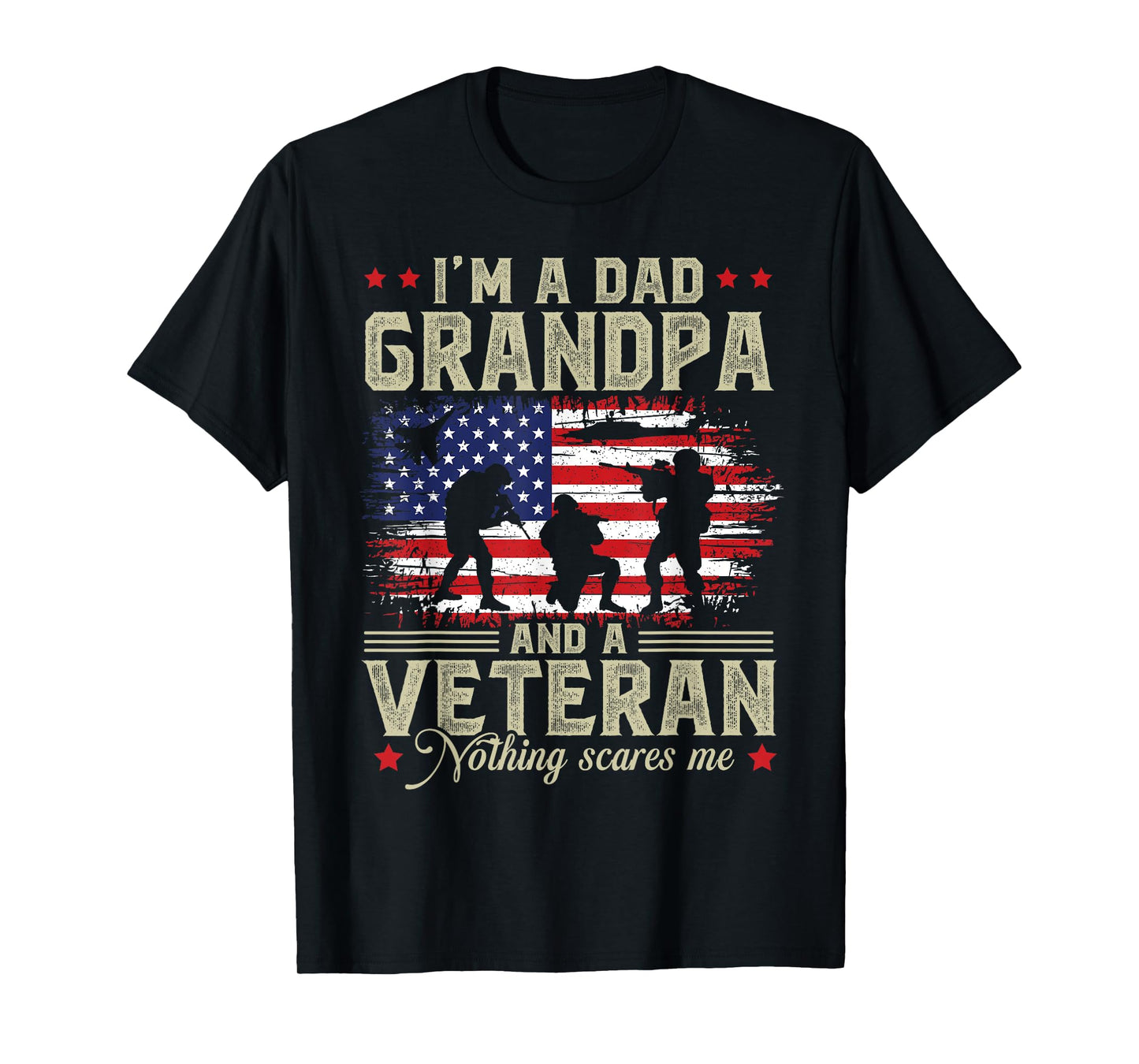 I'm A Dad Grandpa And Veteran Funny Veteran Papa Grandpa T-Shirt