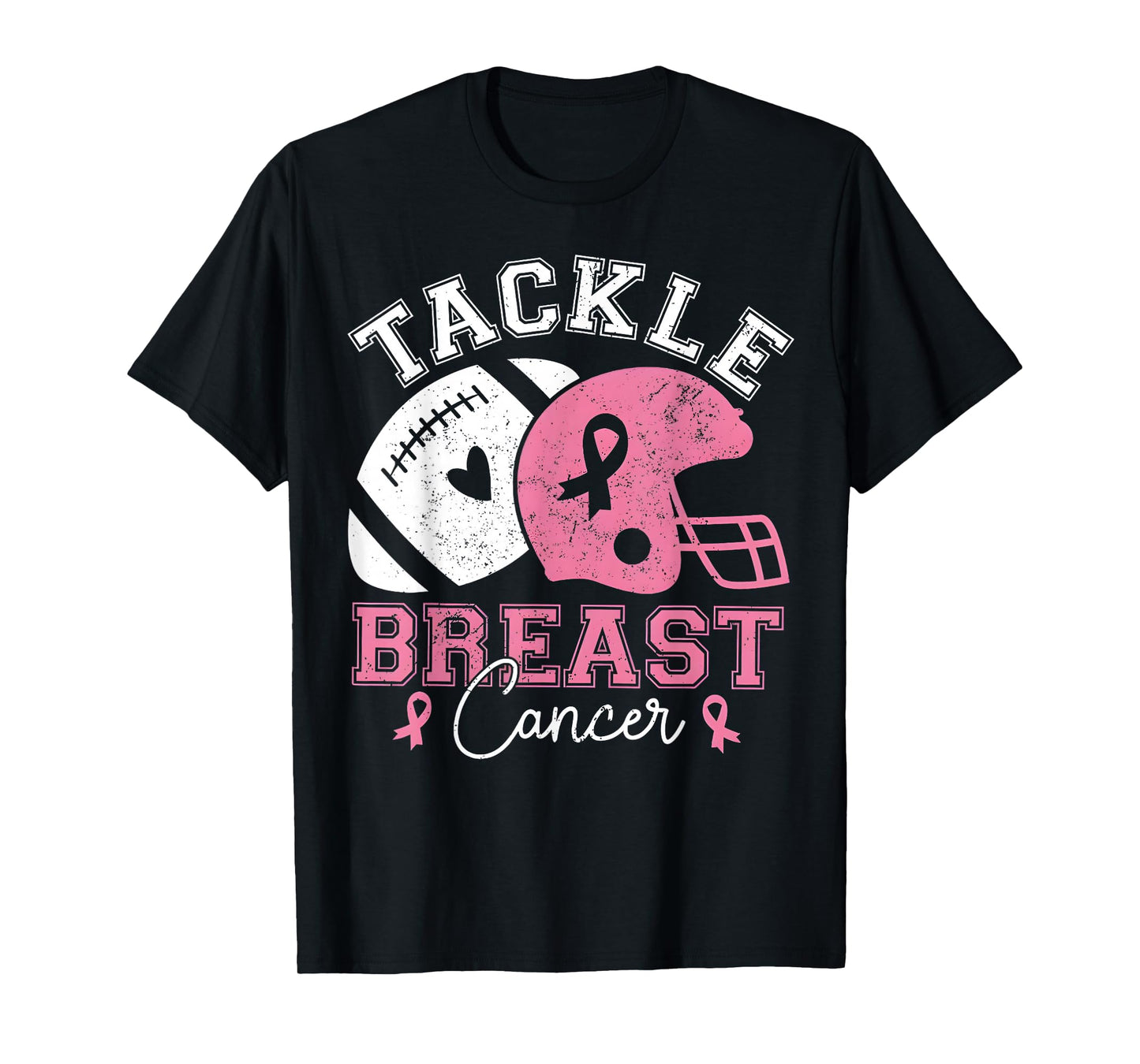 Tackle Breast Cancer Awareness Pink Ribbon American Football T-Shirt