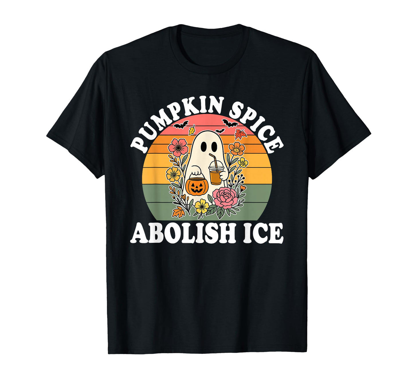 Pumpkin Spice Abolish Ice Halloween Design T-Shirt