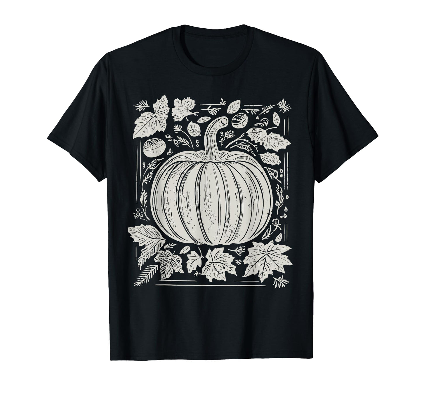 Wildflower Pumpkin Season Autumn Fall Leaves Thanksgiving T-Shirt
