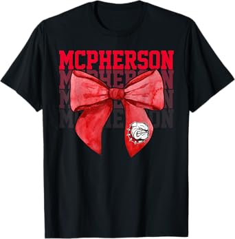 McPherson College Bow Vintage Athletics Girls Women T-Shirt