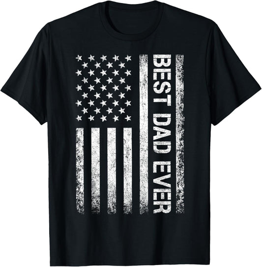 Best dad ever US American flag gift for father's day T-Shirt
