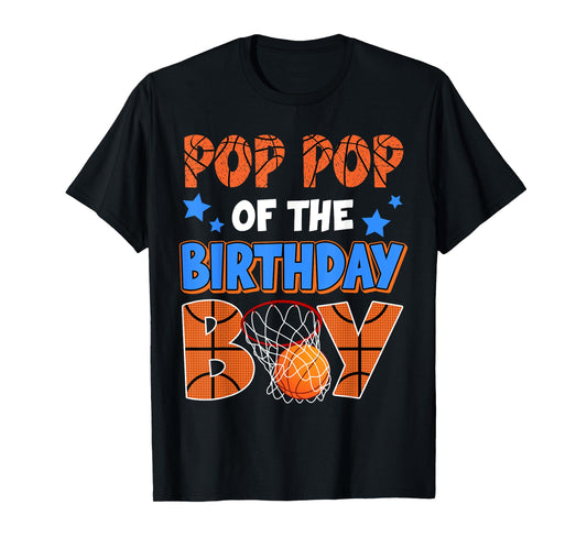 Basketball Pop Pop Of The Birthday Boy Family Matching T-Shirt