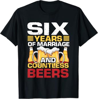 6th Wedding Anniversary Gifts for Him Her Husband Couples T-Shirt