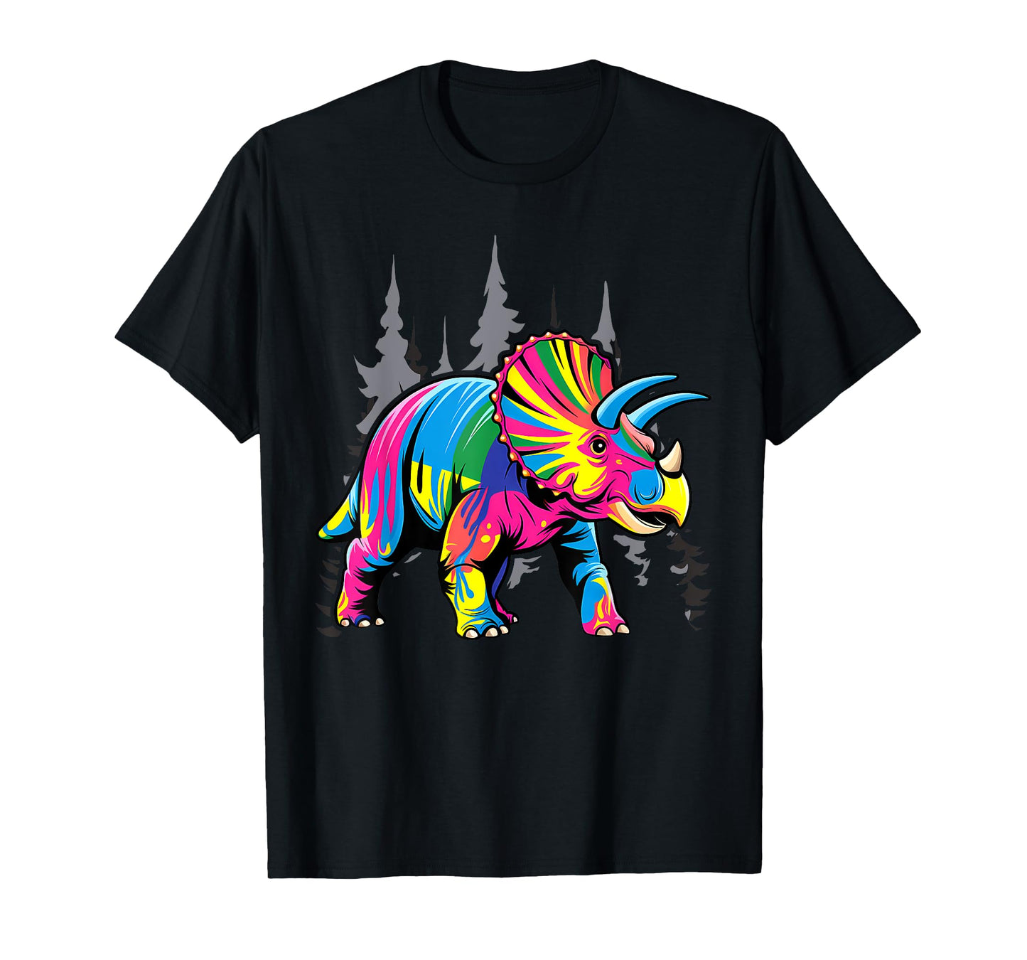 Tie Dye Triceratops Tie Dyed Dinosaur Prehistoric Dino T-Shirt