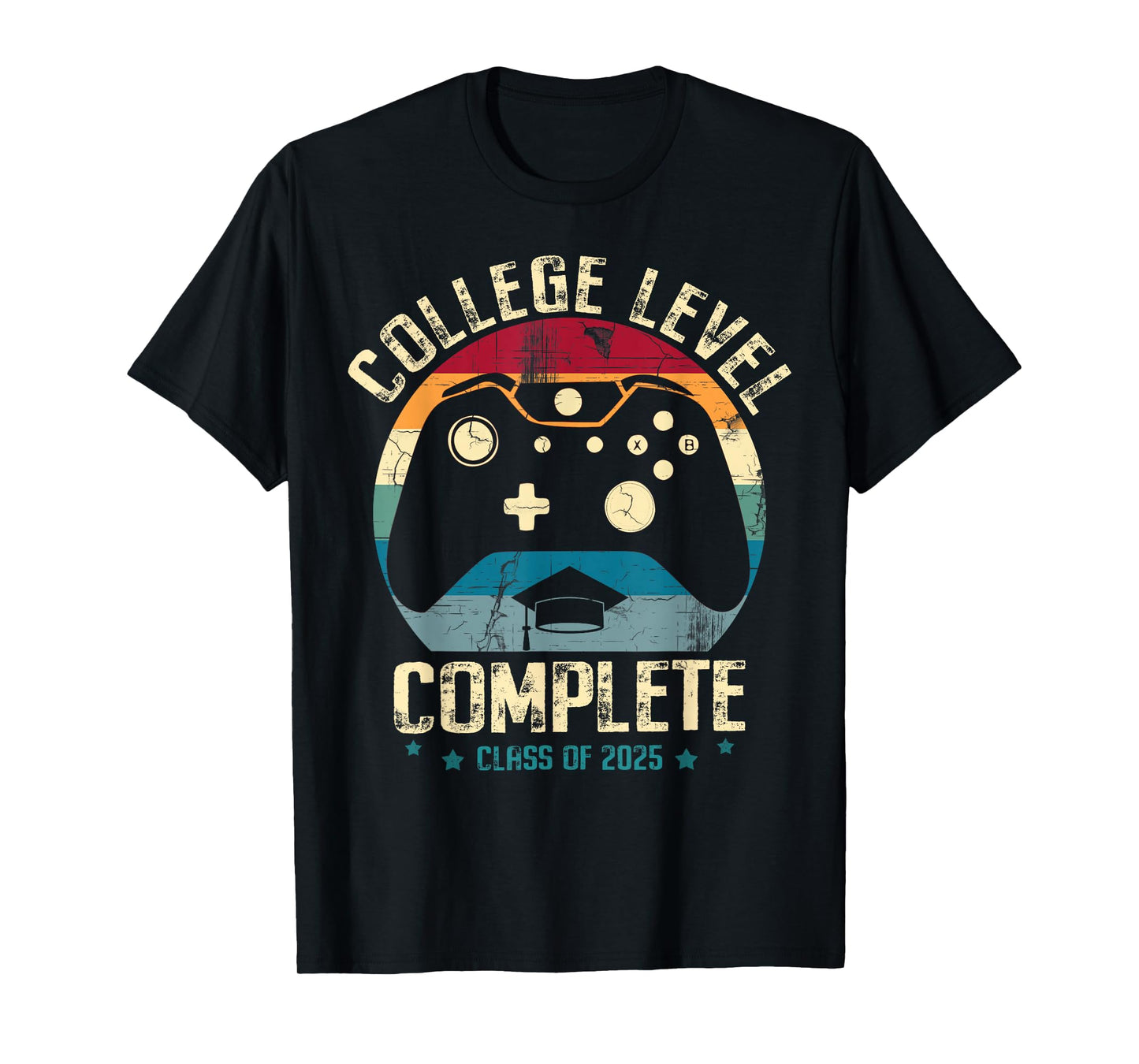 College Level Complete Class of 2025 Gamer Graduation Grad T-Shirt