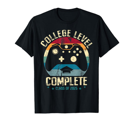 College Level Complete Class of 2025 Gamer Graduation Grad T-Shirt