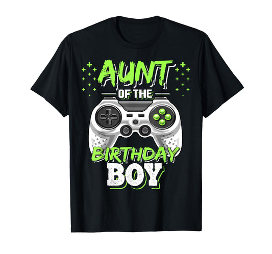 Aunt of the Birthday Boy Matching Video Game Birthday Gift T-Shirt