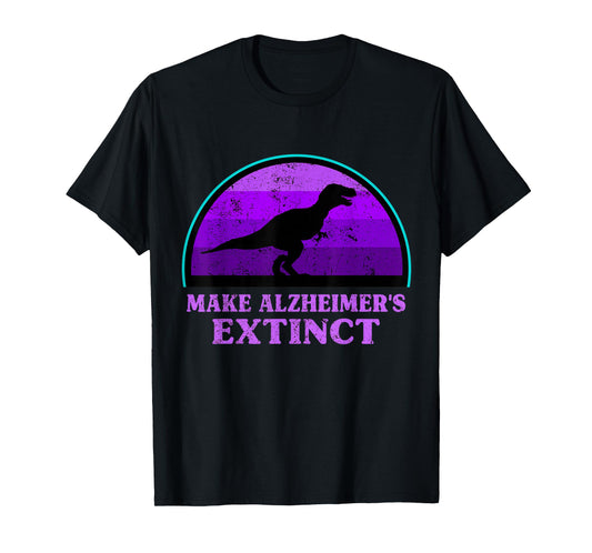 Trex Dinosaur Make Alzheimers Extinct Awareness Kids Toddler T-Shirt