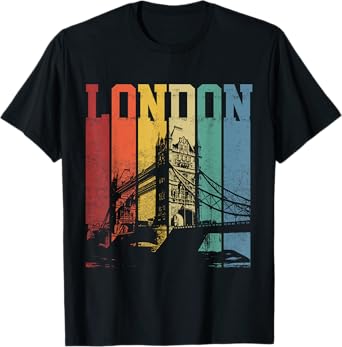 London City Tower Bridge England United Kingdom Vintage T-Shirt
