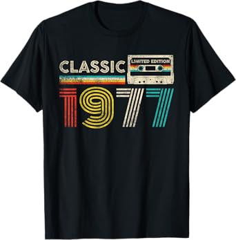 Classic 1977 Vintage 1977 Cassette Tape Men Women Birthday T-Shirt