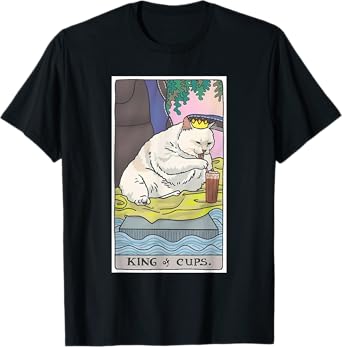 King of Cups Orange Cream Chonky Cat Sitting, Funny Cat Meme T-Shirt for Men Women