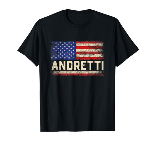 ANDRETTI Last Name Shirt ANDRETTI Name American Flag T-Shirt