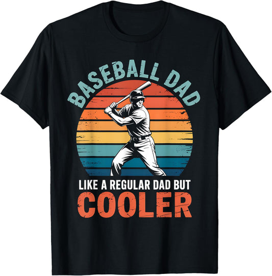 Baseball Dad Vintage Sunset Baseball Batter Father’s Day T-Shirt