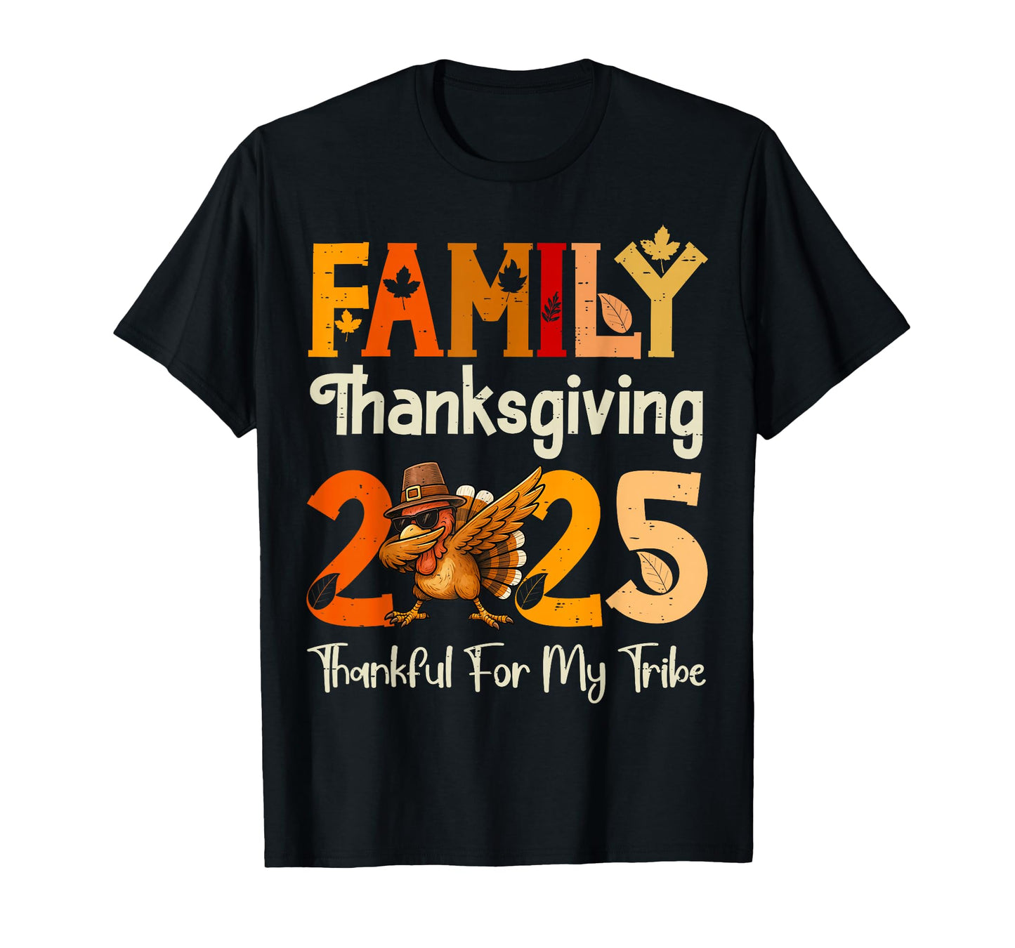 Family Thanksgiving 2025 Crew Dabbing Turkey Group Matching T-Shirt
