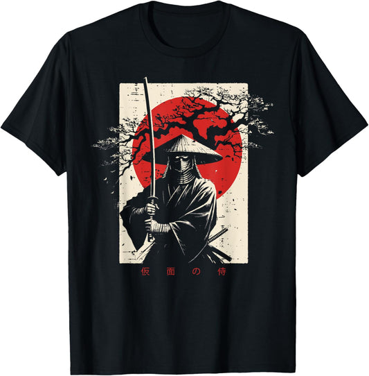 Japanese Samurai Katana Red Sun Vintage Ukiyoe Men Women Kid T-Shirt