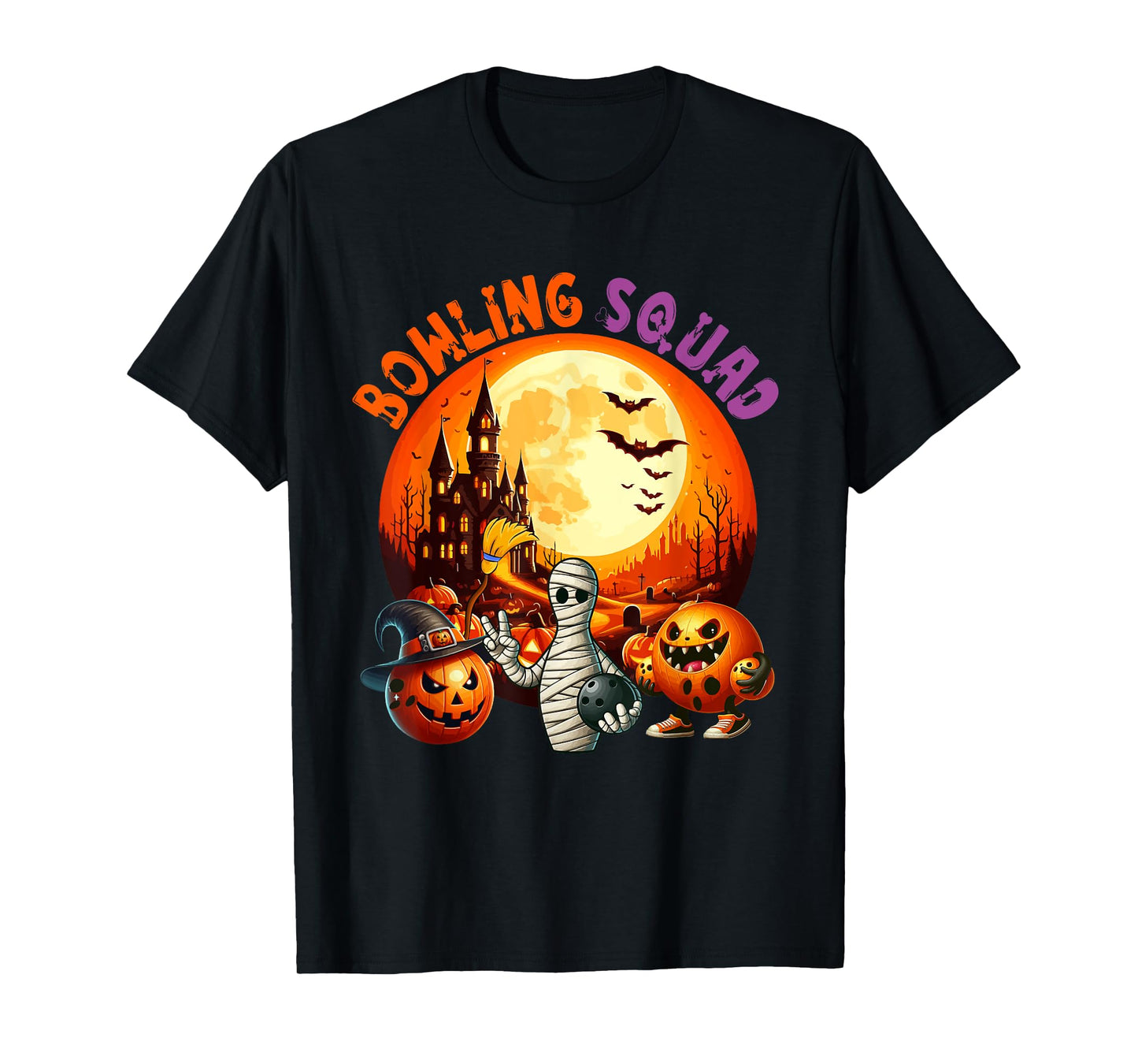 Bowling Squad Halloween Horror Equipment As Mummy Witch T-Shirt