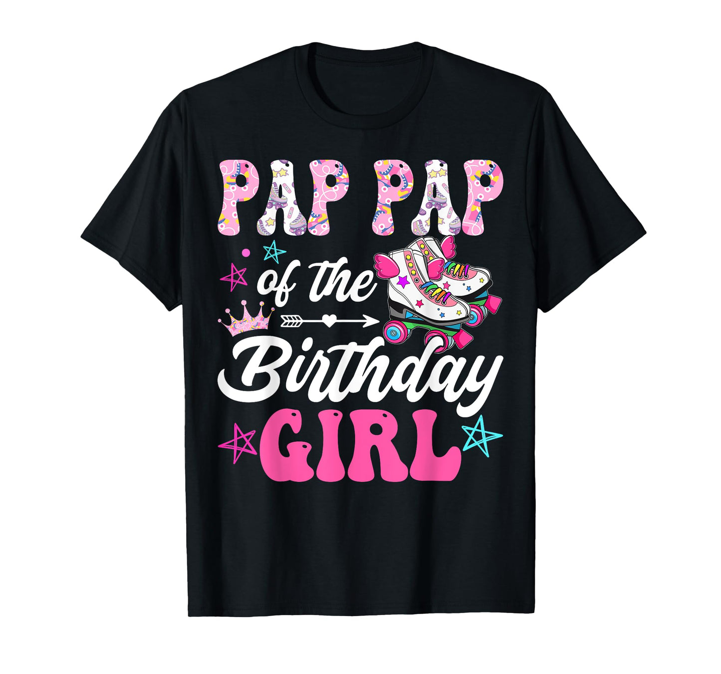 Pap Pap Of The Birthday Girl Rolling Skate Family Matching T-Shirt