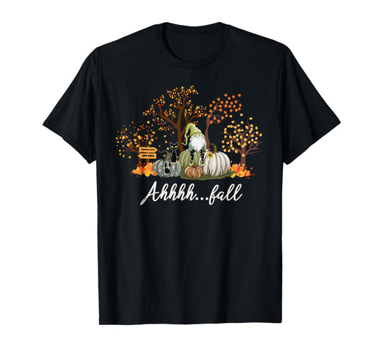 Ahhh... Fall Gnome Pumpkin Season Autumn Leaves Thanksgiving T-Shirt