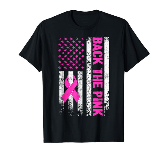 Back The Pink Breast Cancer Awareness Flag Toddler Women Men T-Shirt