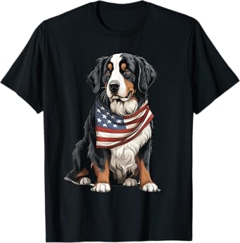 Berner US Flag Bernese Mountain Dog Owner Mom Dad Men Women T-Shirt