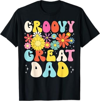 Groovy Great Dad Retro Matching Family Baby Shower T-Shirt