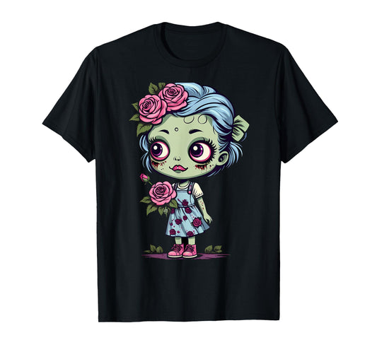 Flowers Zombie Girl Halloween Costume T-Shirt
