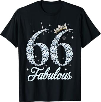 66 Year Old Its My 66th Birthday Queen Diamond Heels Crown T-Shirt
