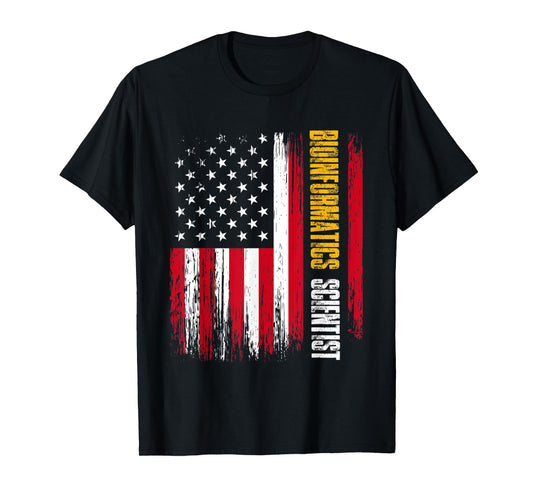 Bioinformatics Scientist USA Flag | Biology | Bioinformatics Women Men T-Shirt