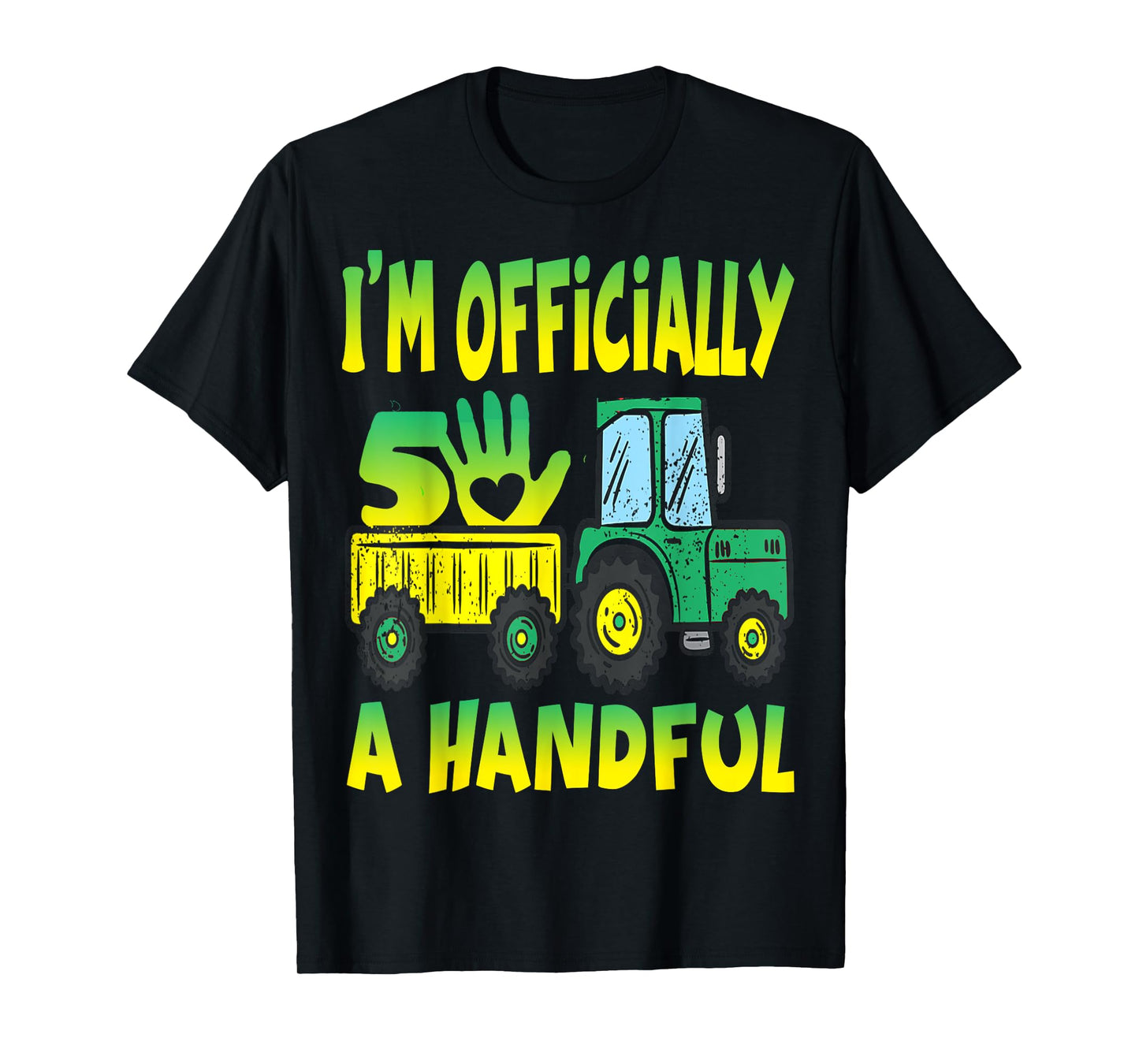 I'm Officially a Handful Birthday 5th Grandfather's tractor T-Shirt