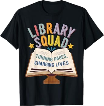 Funny Saying Library Squad Turning Page Matching Group Crew T-Shirt