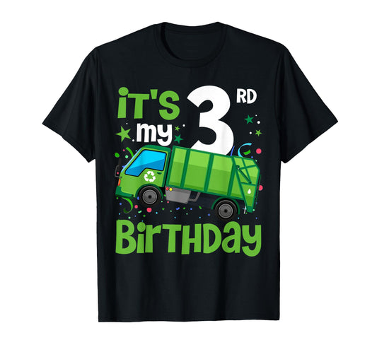 It's My 3rd Birthday Garbage Truck 3 Year Old Birthday Boy T-Shirt