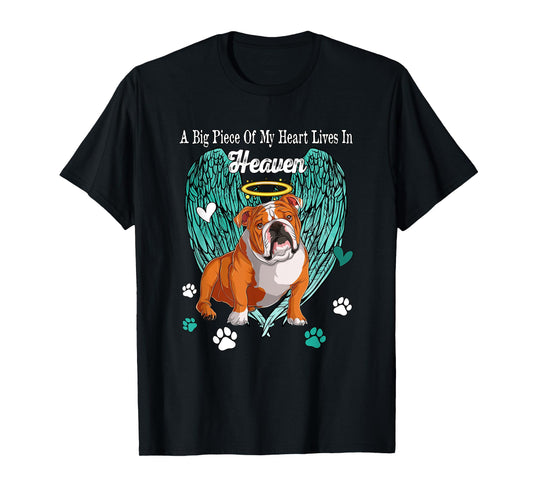 Heart Lives In Heaven Costume English Bulldog Memories Owner T-Shirt for Men Women Kids
