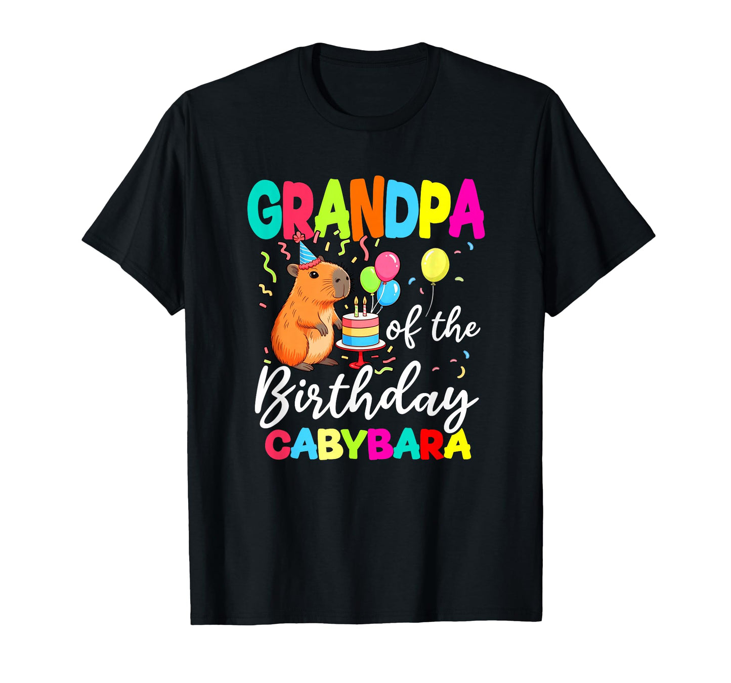 Grandpa of The Birthday Capybara Girl Bday Party Family T-Shirt