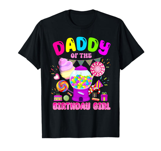 Daddy Of The Birthday Girl Dad Candy Crew Candy Land Kids T-Shirt