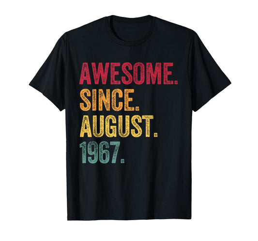 Awesome Since August 1967 Retro - 59th Birthday 59 Years Old T-Shirt