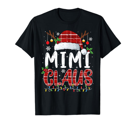 Mimi Claus Christmas Lights Pajama Family Matching T-Shirt