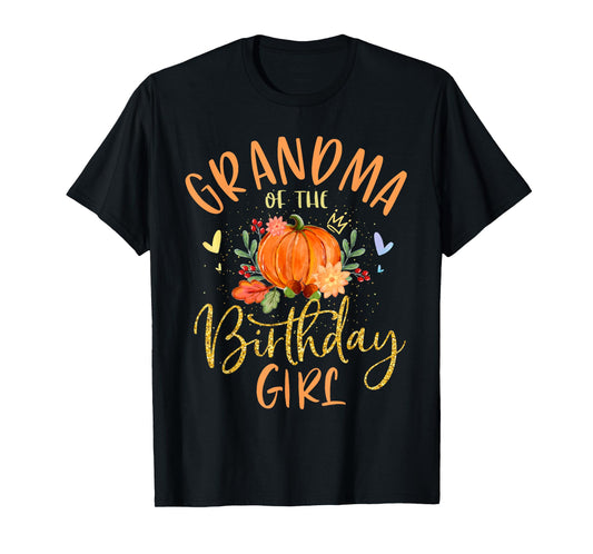 Grandma Of The Birthday Girl Pumpkin Themed Nana Gigi T-Shirt