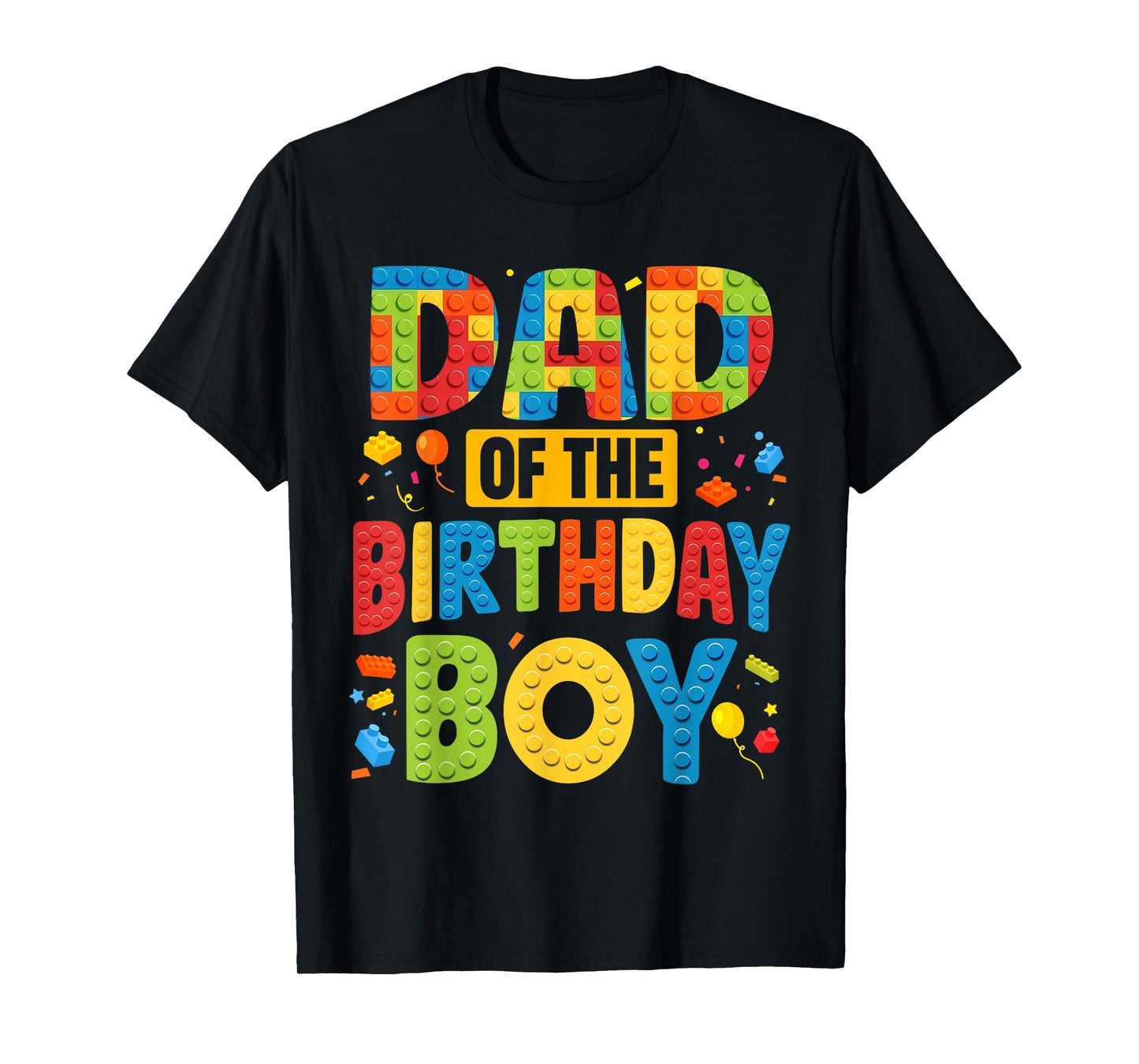 Dad Of The Birthday Boy Shirt Building Block Birthday Party T-Shirt