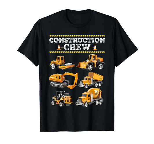 Construction Crew Worker Excavator Matching Birthday Boy T-Shirt