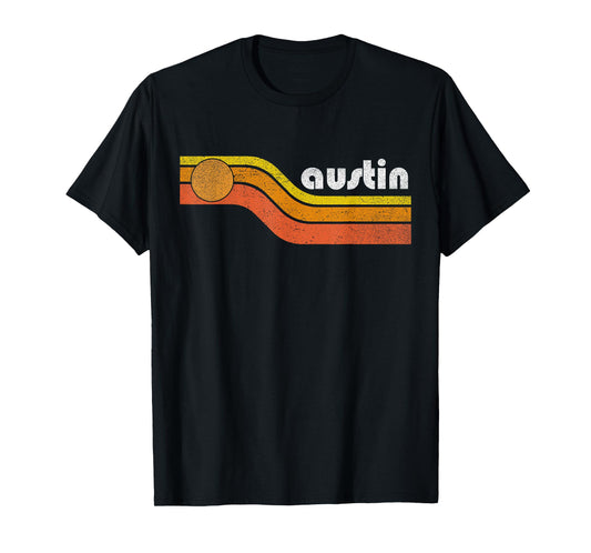 Austin - Vintage Men Women 70s 80s Graphic Cool Retro T-Shirt