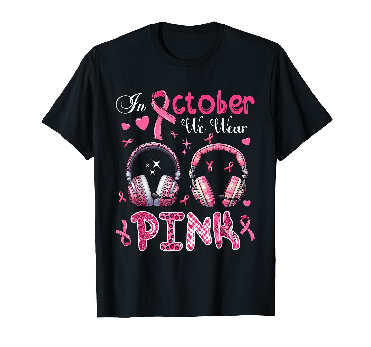 In October We Wear Pink Breast Cancer Awareness Dispatcher T-Shirt