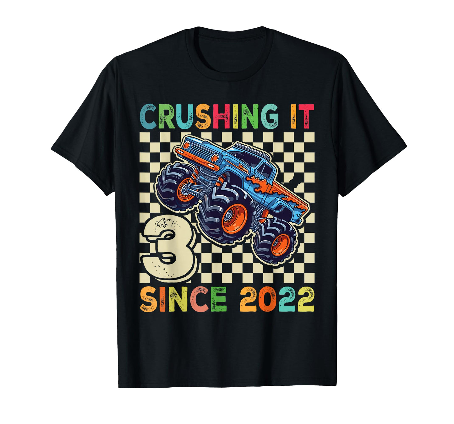 Birthday Monster Truck 3 year Old Boys 3rd Party Born 2022 T-Shirt