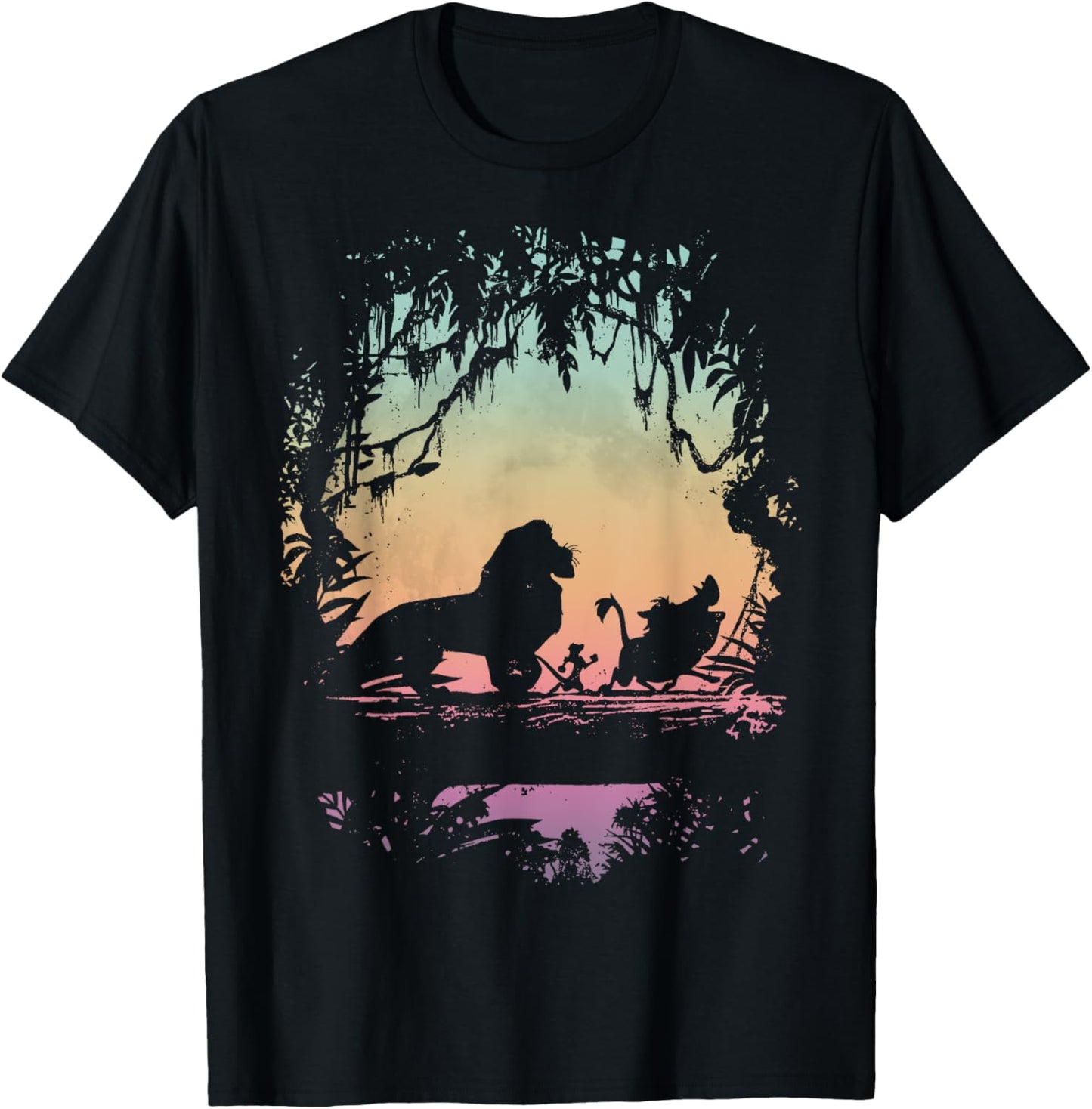 Disney Lion King Gradient Jungle Trio Graphic T-Shirt T-Shirt